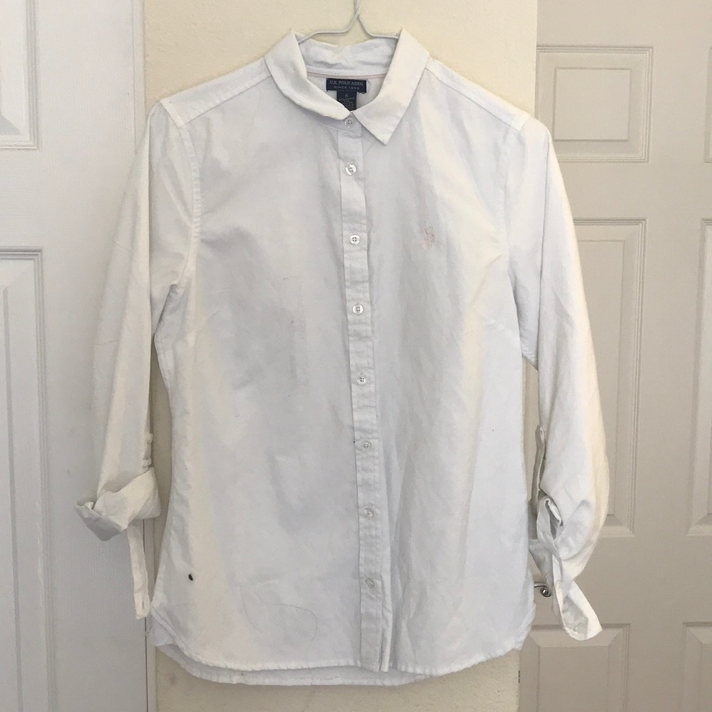 US Polo White Polo Long Sleeve